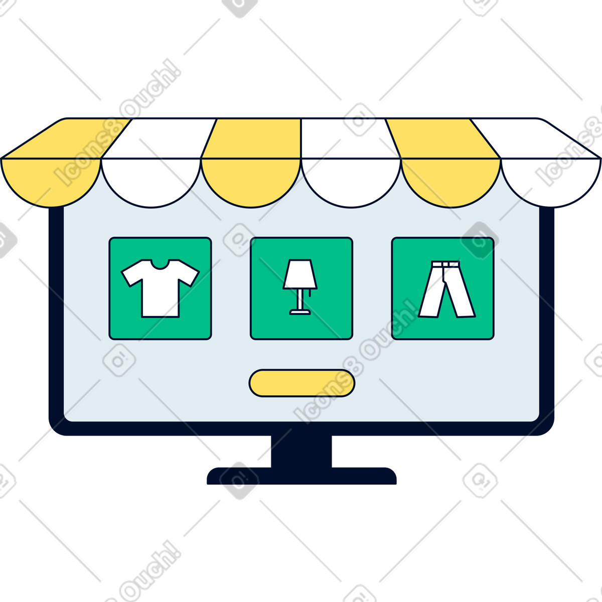 Online-shop-Illustration im Teal-Stil als Download in PNG, SVG
