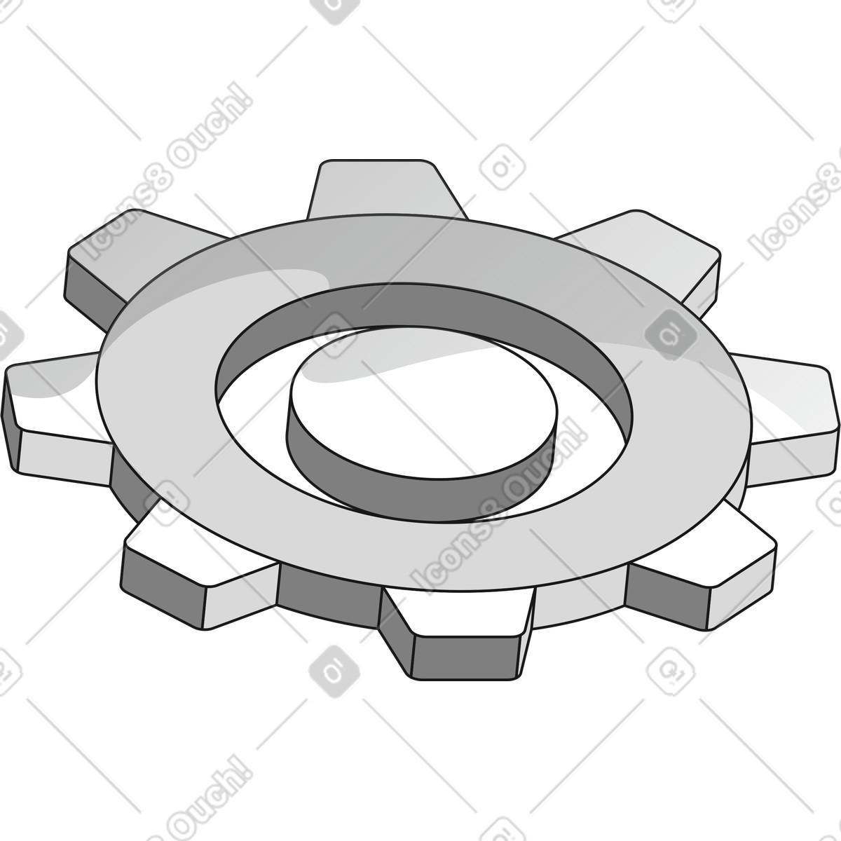Futuristic 스타일의 Gear symbol representing settings configuration and mechanical engineering system concepts 일러스트레이션 PNG, SVG 다운로드