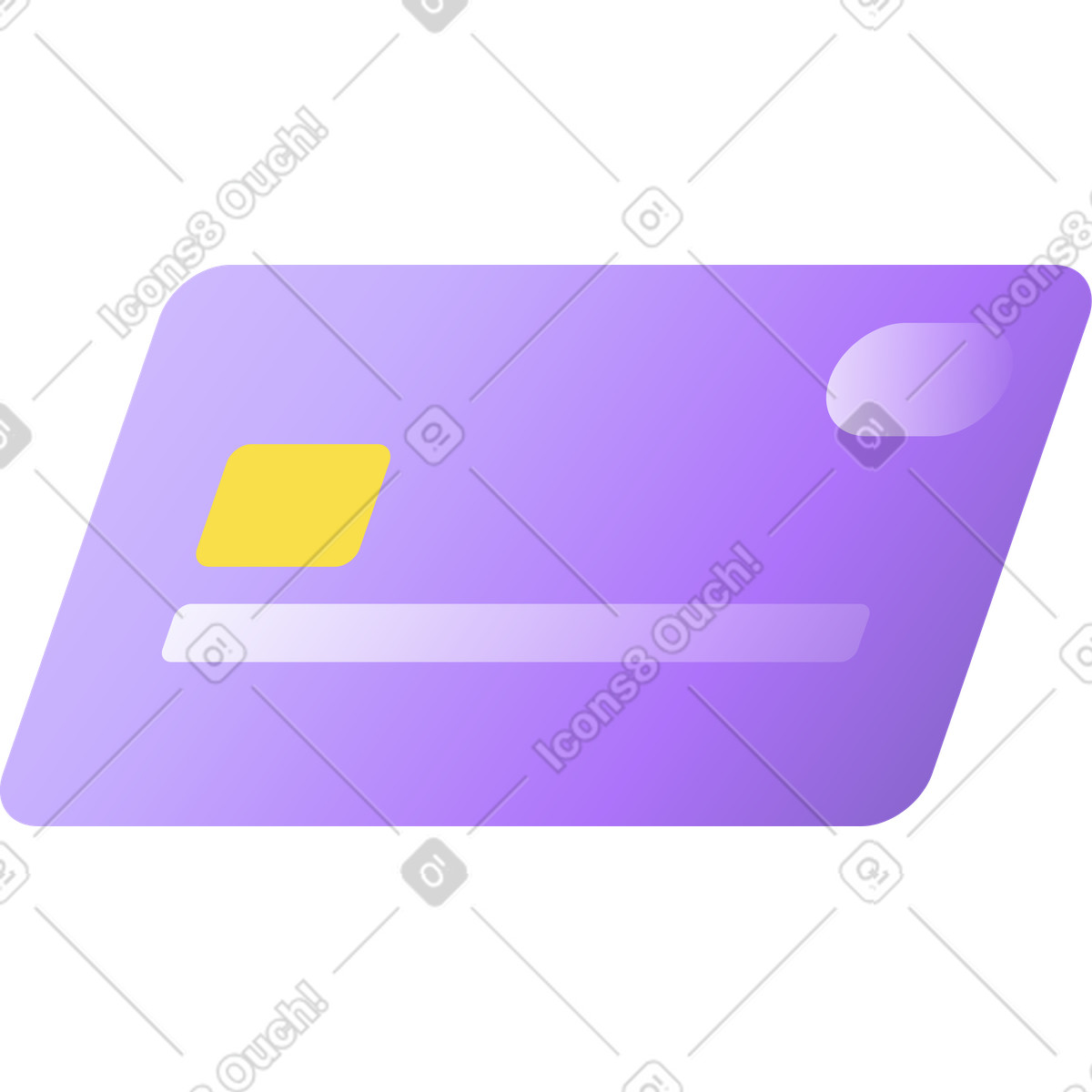 Florid スタイルの 傾いた紫色のクレジット カード のイラストをPNG、SVG形式でダウンロード