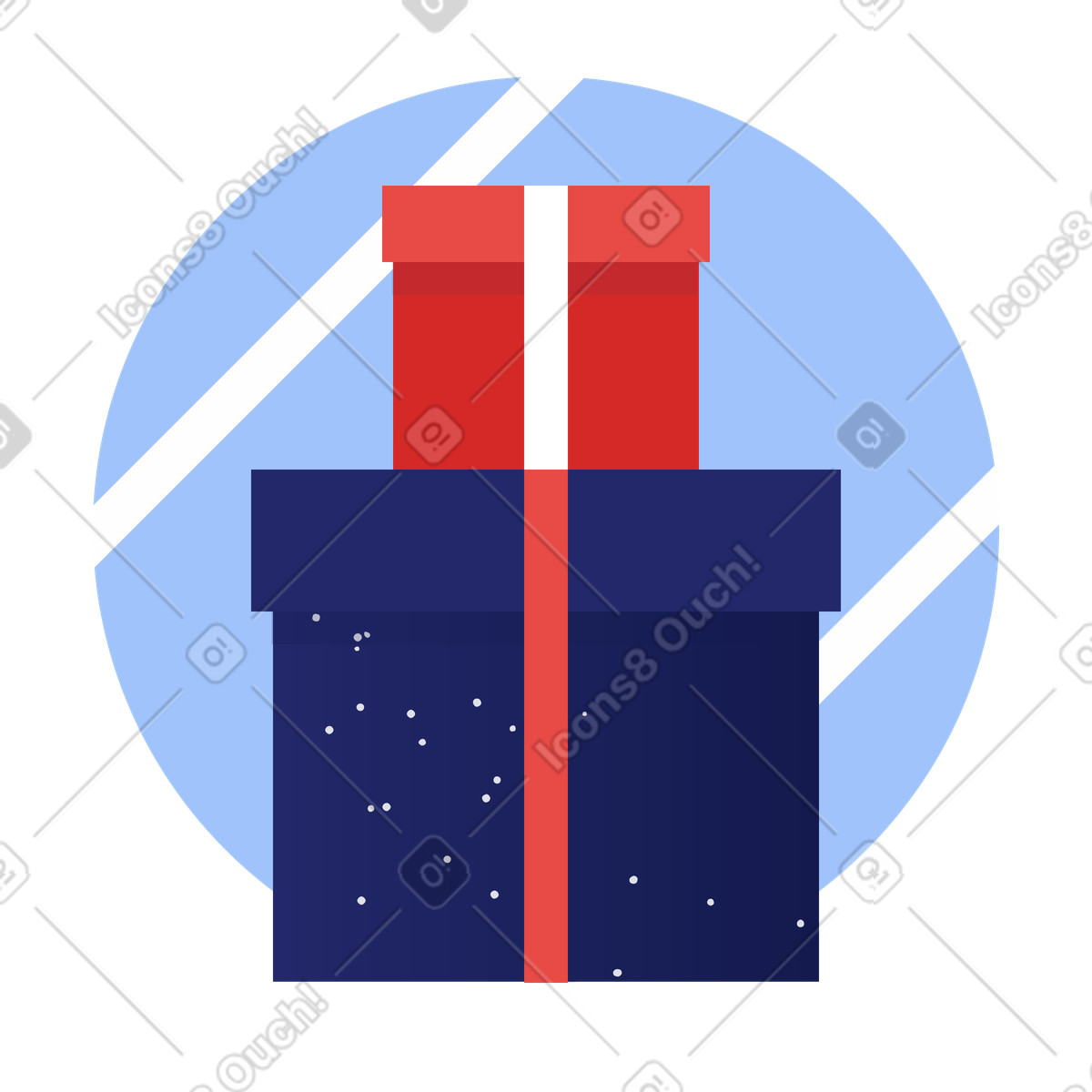 Weihnachtsgeschenk-Illustration im Clip-Stil als Download in PNG, SVG