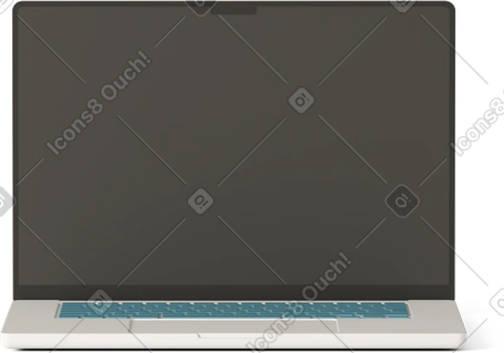 コンピューター Casual life スタイルの 3D ラップトップ のイラストをPNG、SVG形式でダウンロード