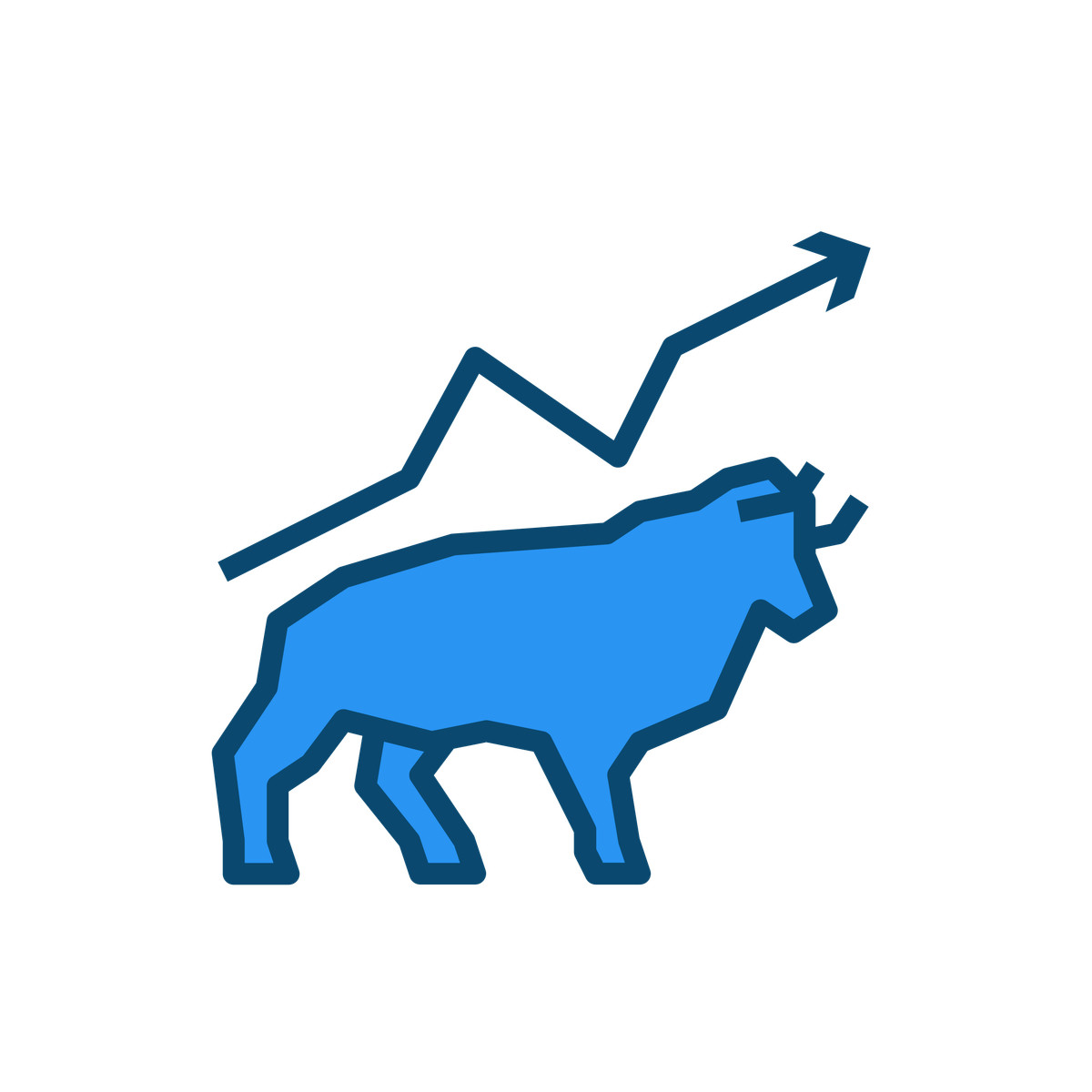 Illustration Marché haussier dans le style Delesign à télécharger aux formats PNG, SVG