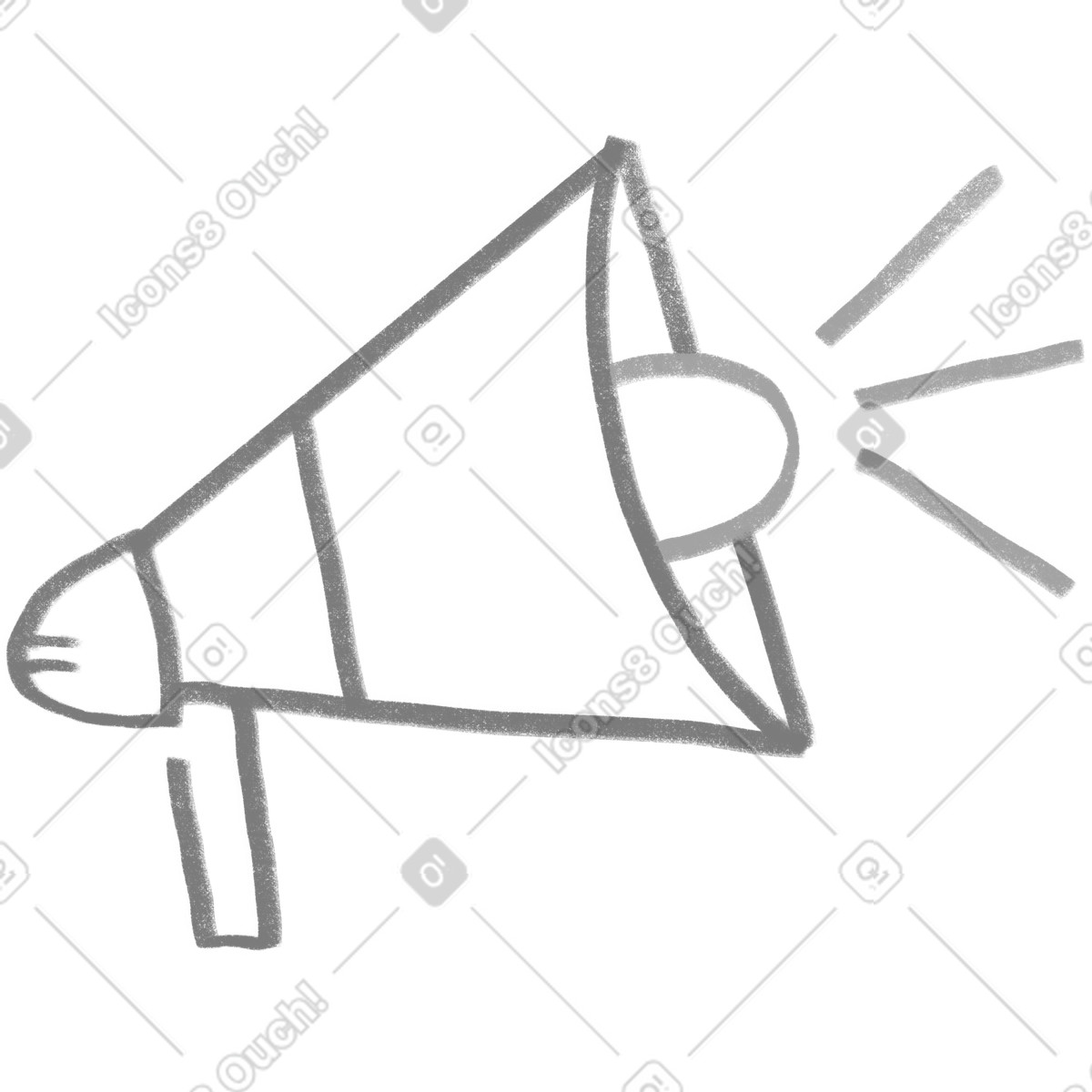 Gray megaphone illustration in Company style download in PNG, SVG