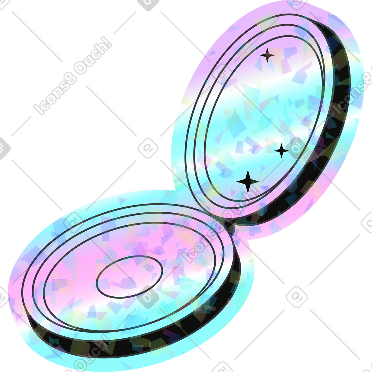 Holostickers スタイルの Mirror のイラストをPNG、SVG形式でダウンロード