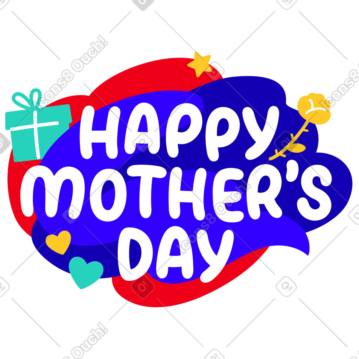 Scritte happy mothers day illustrazione in stile Rocky scarica in PNG, SVG