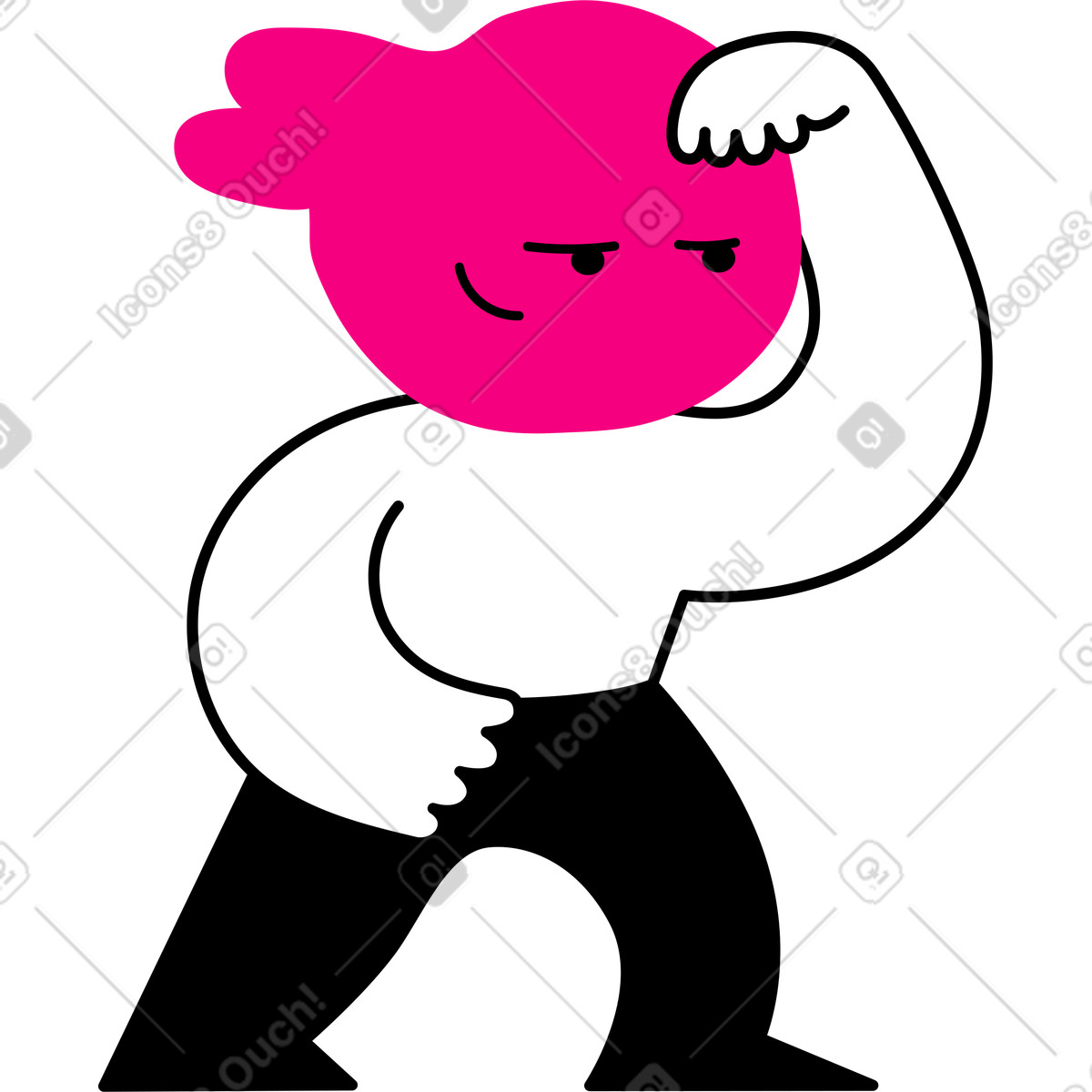 Giggle スタイルの 遠くを見つめるキャラクター のイラストをPNG、SVG形式でダウンロード