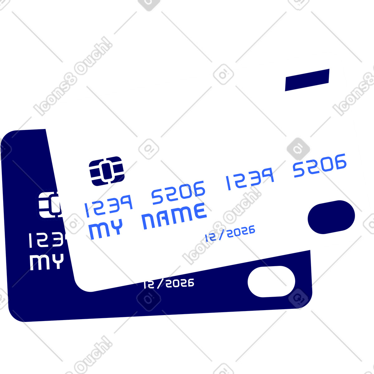 Two bank plastic cards white and dark blue illustrazione in stile Lounge scarica in PNG, SVG