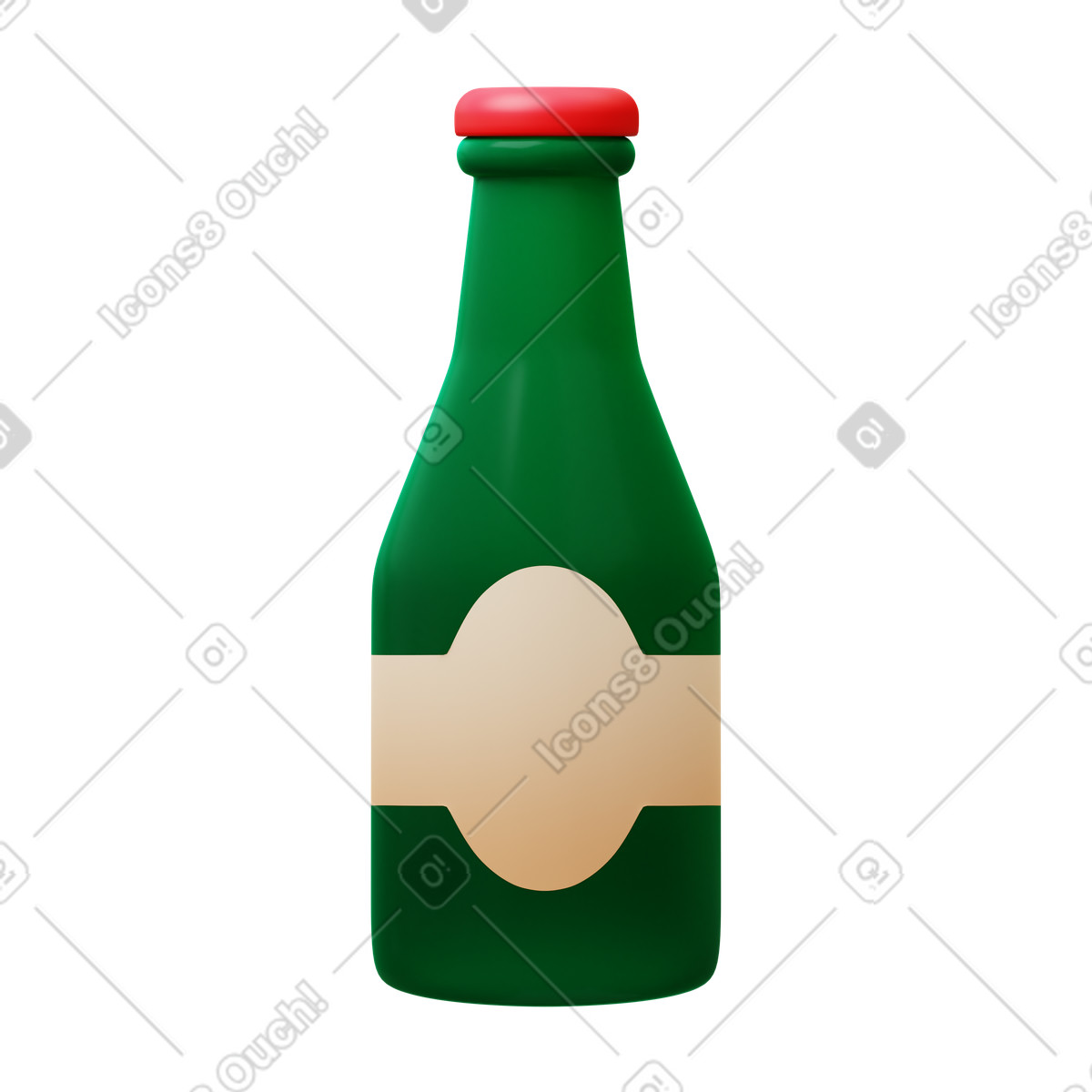 Иллюстрация Beer bottle в стиле 3D Fluency — скачать в форматах PNG, SVG