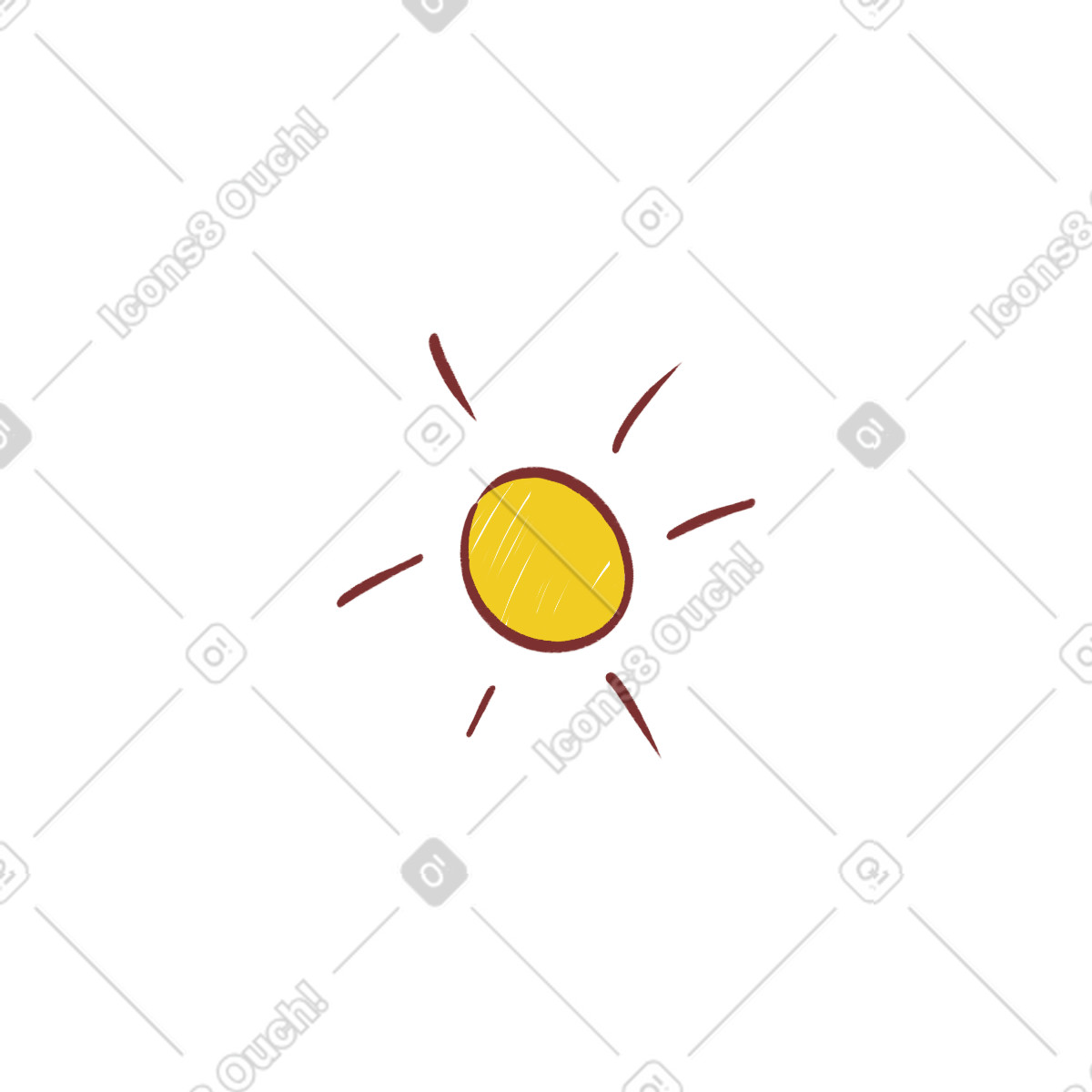 Ilustração de Sol em no estilo Sleepy para baixar em PNG, SVG