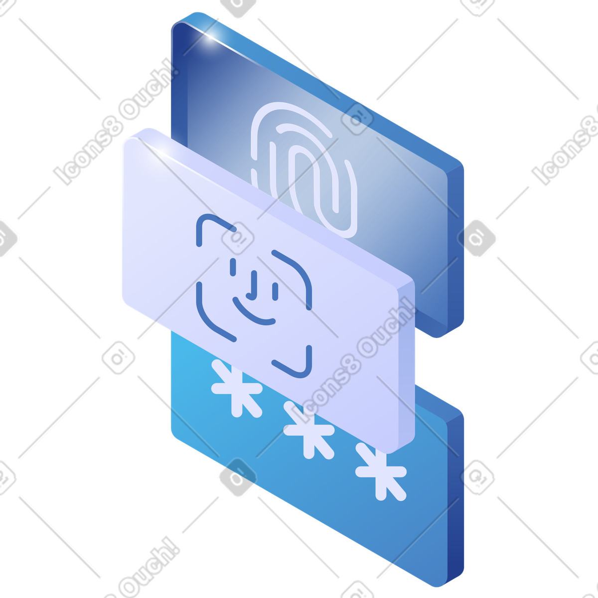 下载 Quantum 风格的 Authentication method options with biometric security and password protection 插画，支持 PNG、SVG 格式
