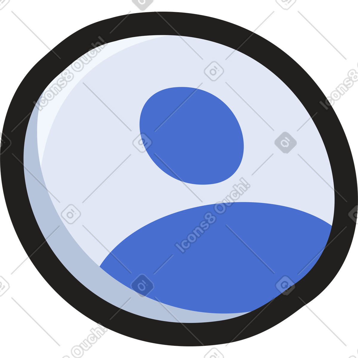 User icon illustration in Clipart style download in PNG, SVG