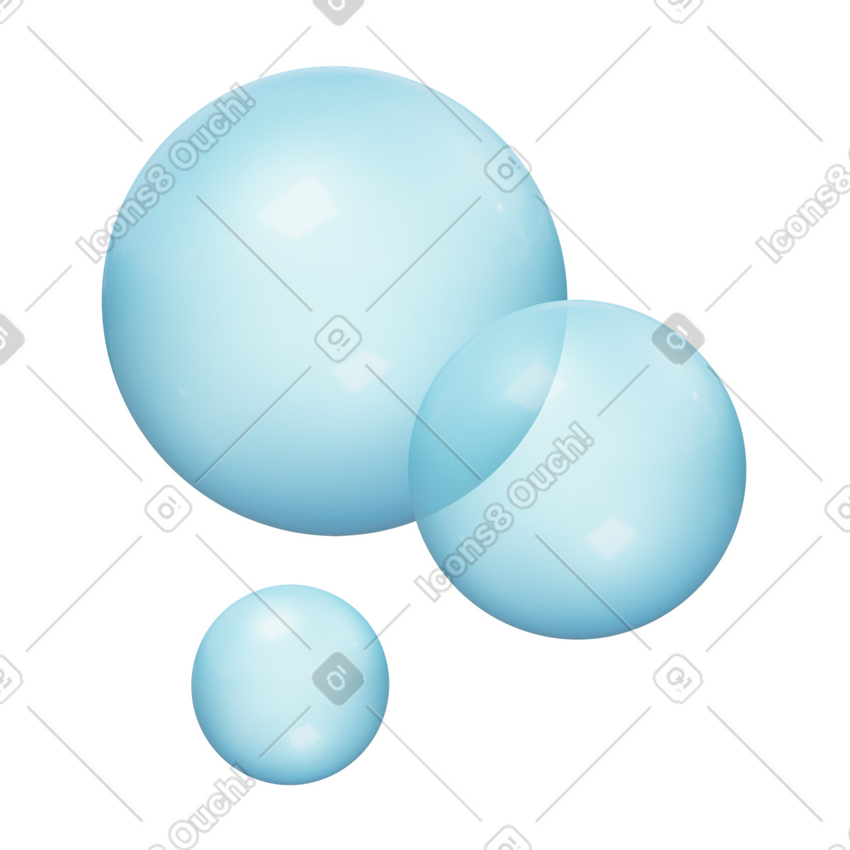 Ilustración Foam bubbles en estilo 3D Fluency a descargar en PNG y SVG