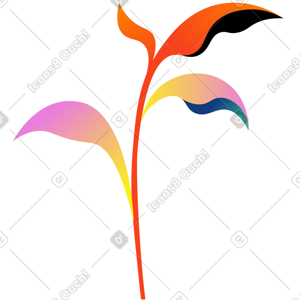 Ilustración animada Planta de gradiente en estilo Amani a descargar en GIF, Lottie (JSON), AE