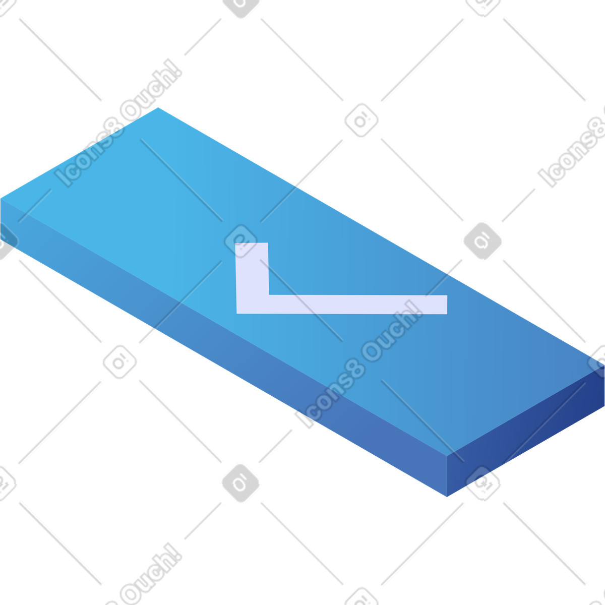 Isometric block with checkmark illustration in Quantum style download in PNG, SVG