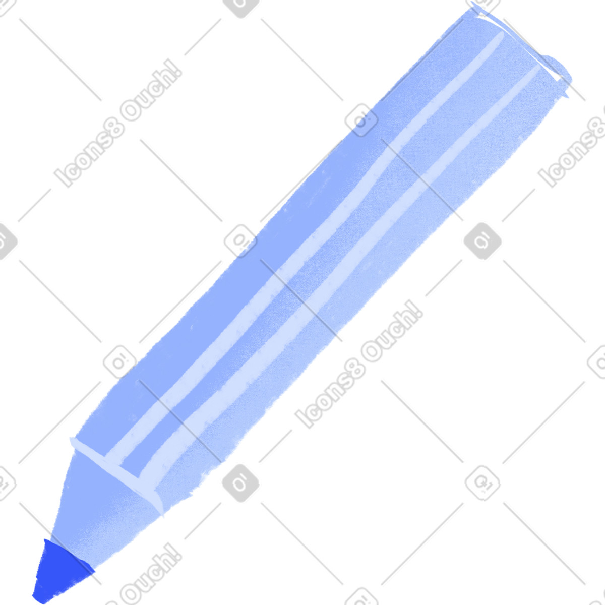 Großer blauer bleistift-Illustration im Quirky-Stil als Download in PNG, SVG