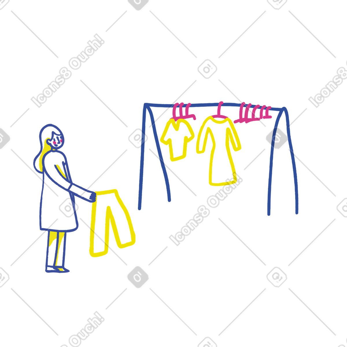 下载 Lime 风格的 女人在商店买衣服 插画，支持 PNG、SVG 格式
