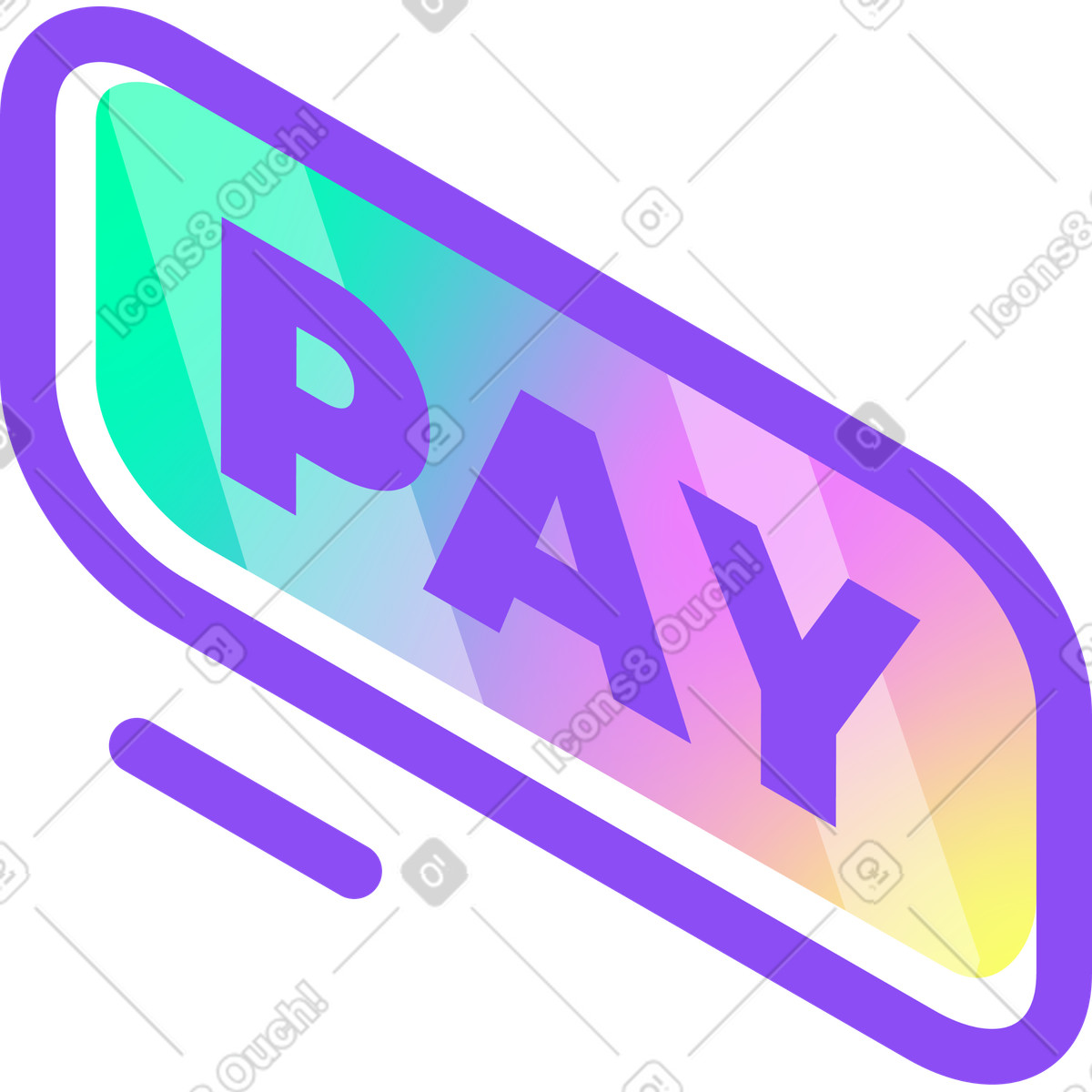 Bezahltaste-Illustration im Holographic-Stil als Download in PNG, SVG