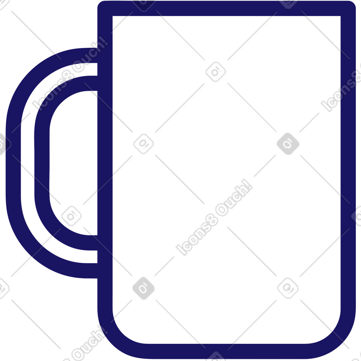 Ilustração de Caneca branca em no estilo Matey para baixar em PNG, SVG