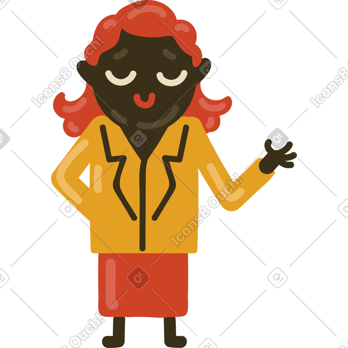 Woman in a suit illustration Arabica style download PNG, SVG