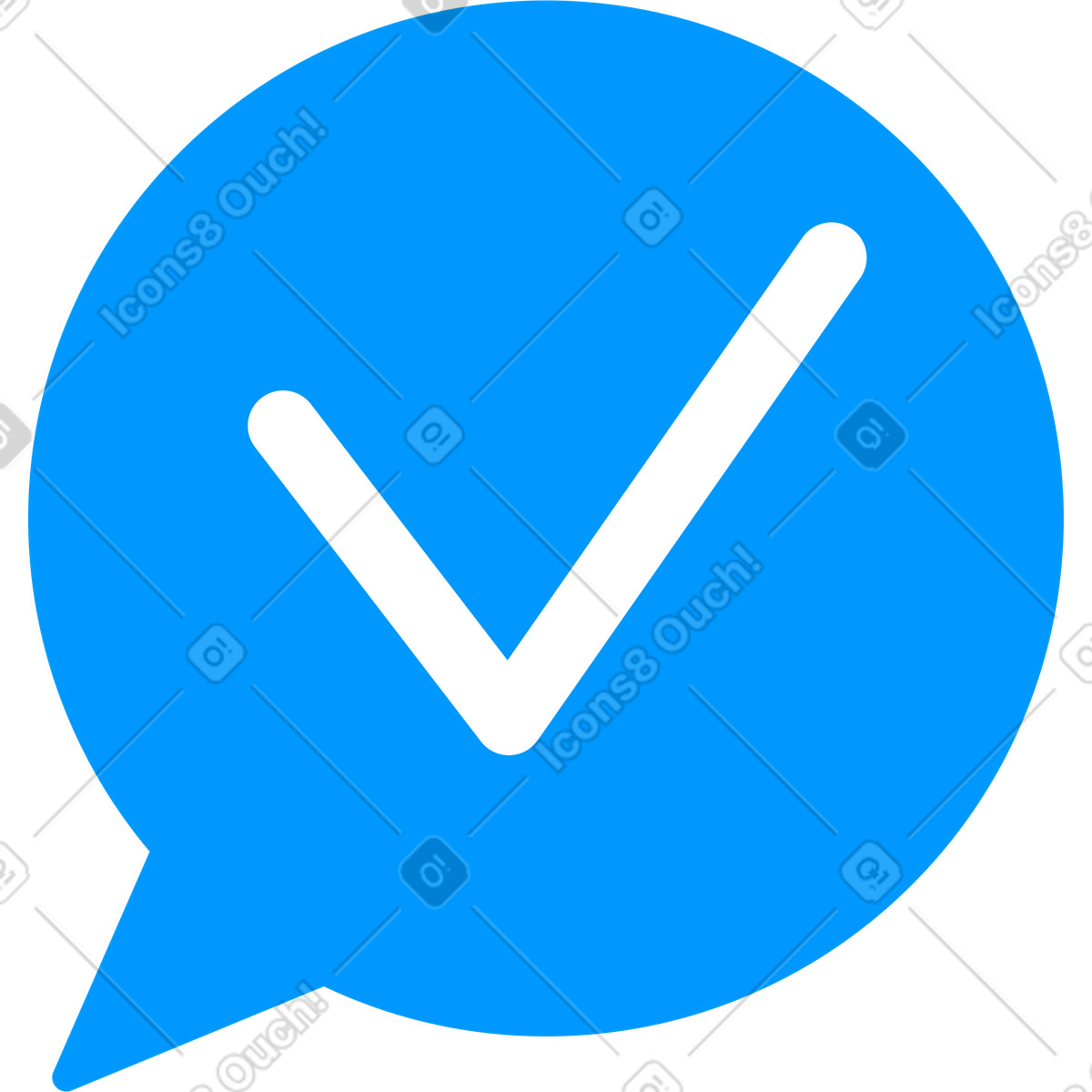 Worky スタイルの チェックマーク付きの吹き出し のイラストをPNG、SVG形式でダウンロード