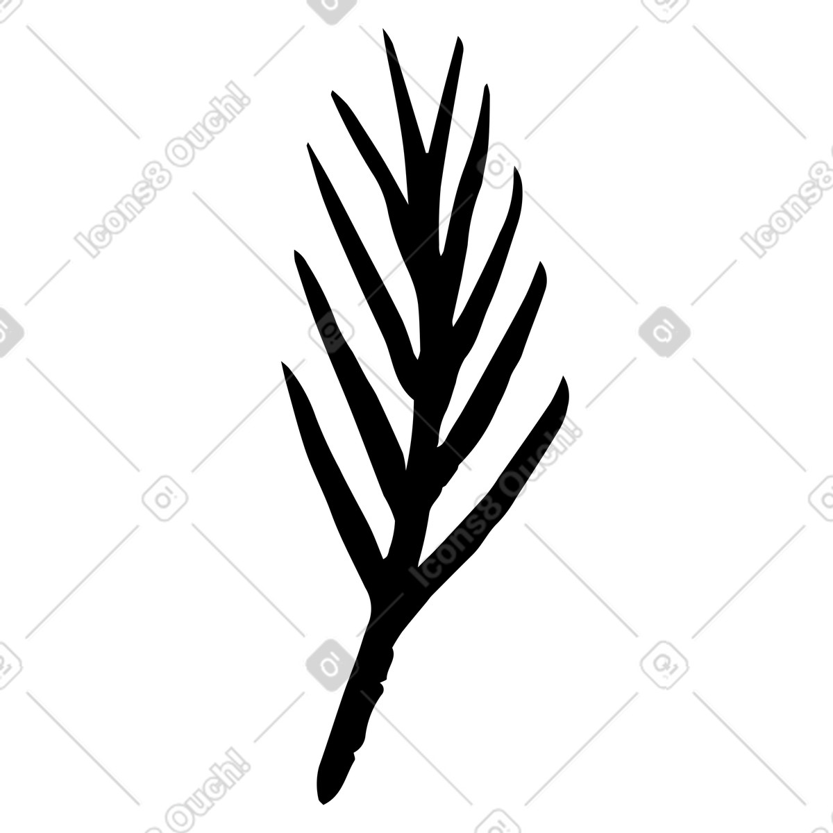 Branch illustration in Scandi style download in PNG, SVG