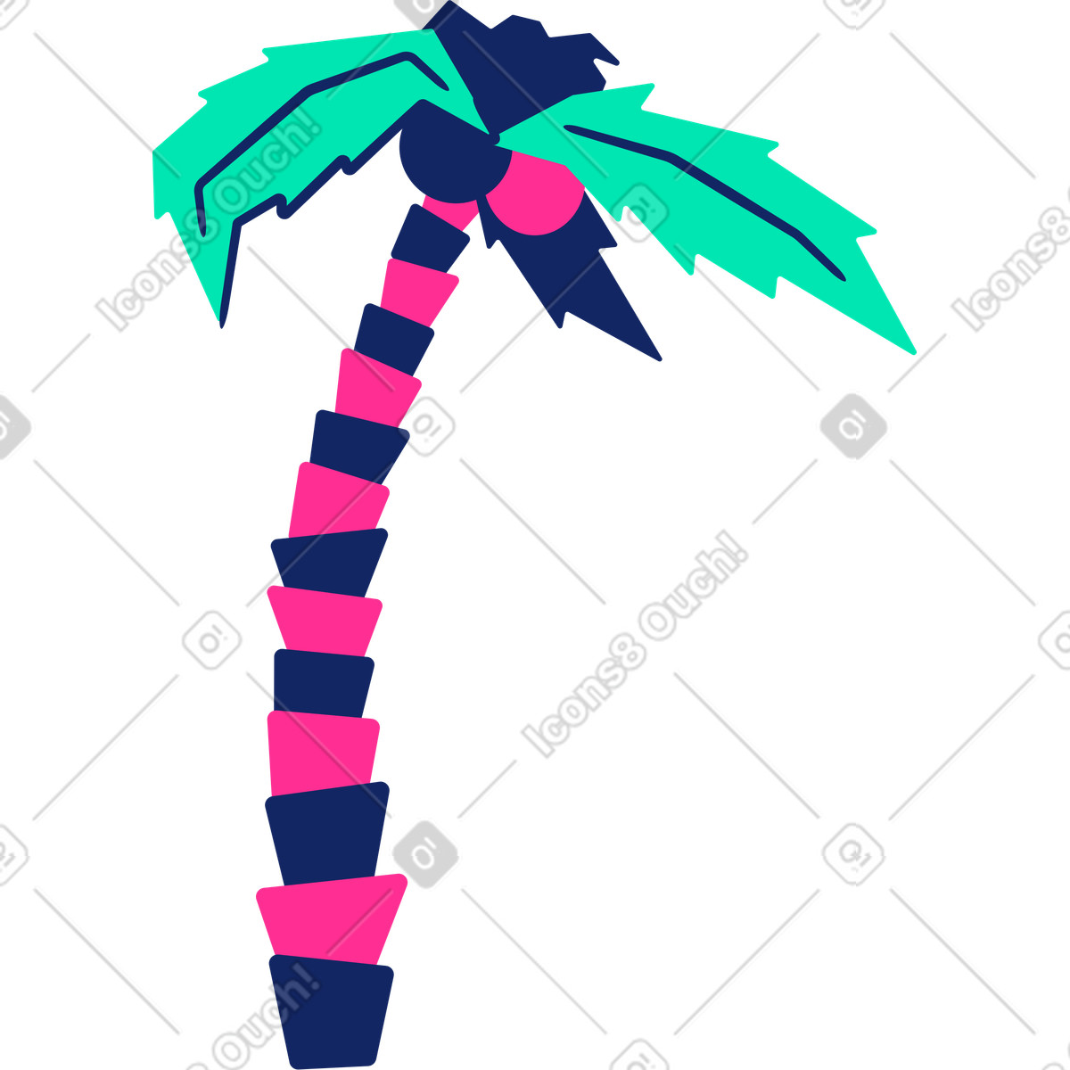 Palme-Illustration im Cyborg-Stil als Download in PNG, SVG