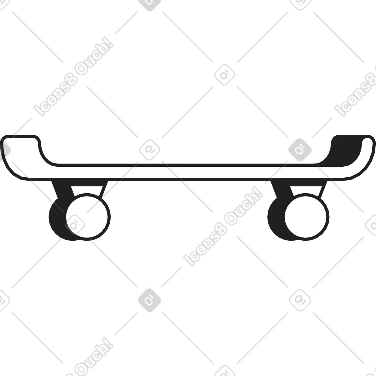 Skateboard illustrazione in stile Dazzle Line scarica in PNG, SVG