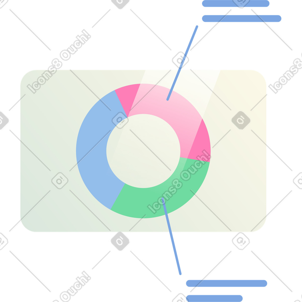 Pie chart animated illustration in GIF, Lottie (JSON), AE
