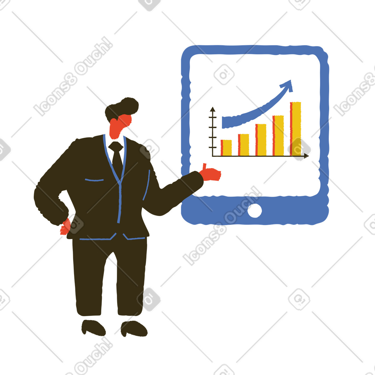 Business overview illustration in Bermuda style download in PNG, SVG
