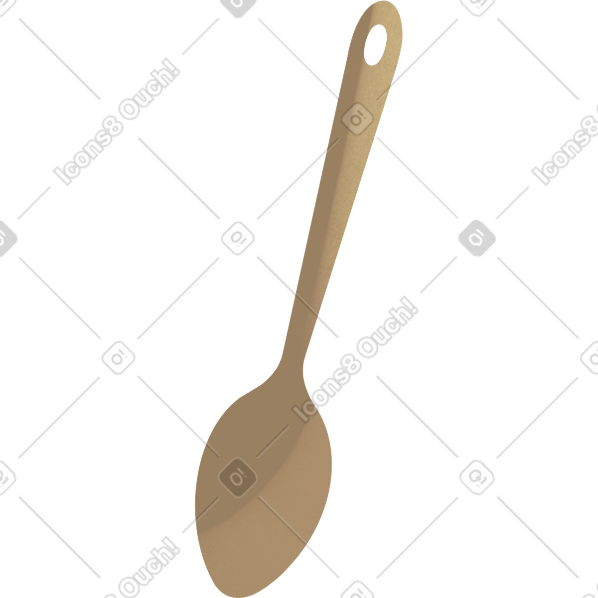 Wooden spoon illustration in Shine style download in PNG, SVG