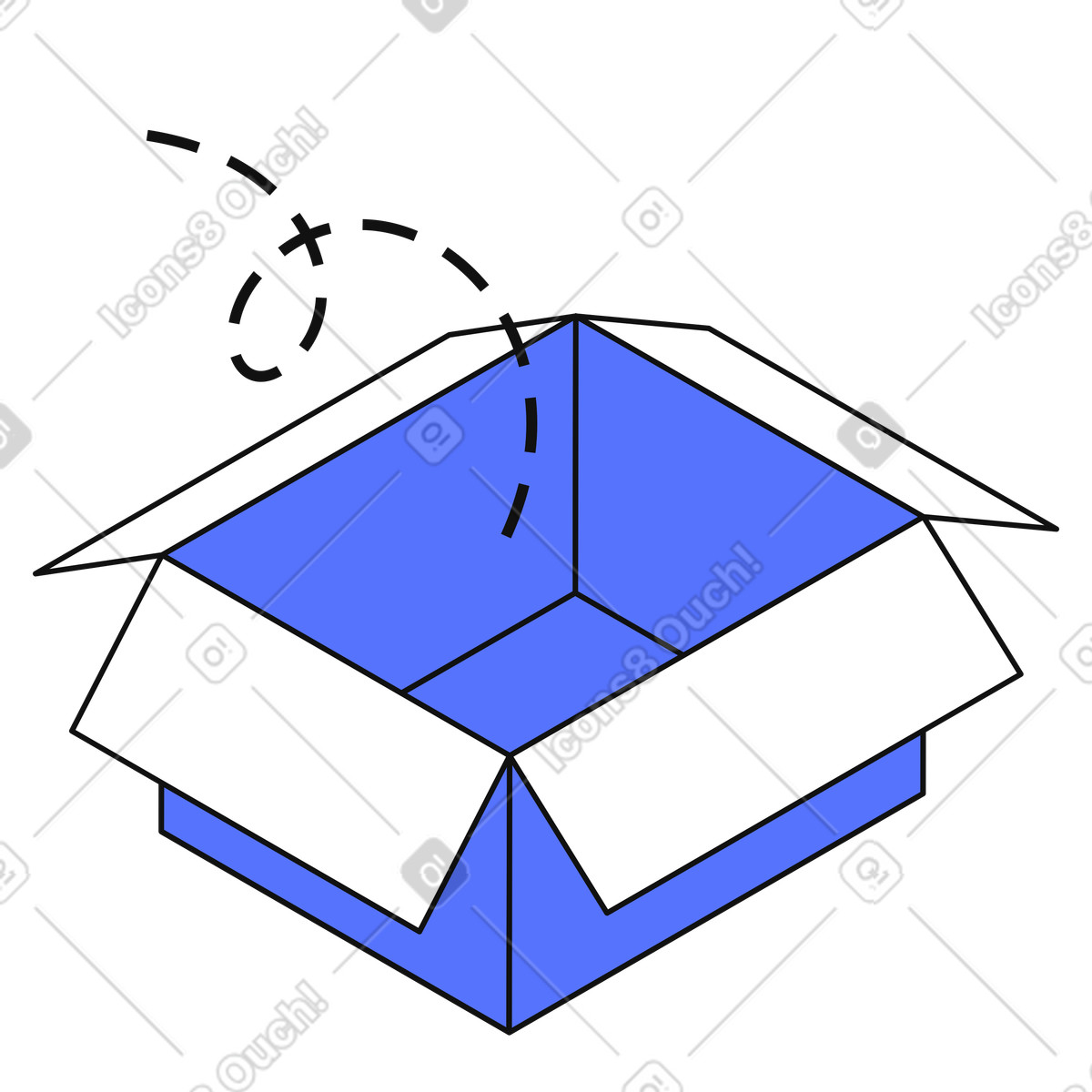 下载 Main 风格的 Cardboard open box icon for storage moving packing and logistics 插画，支持 PNG、SVG 格式