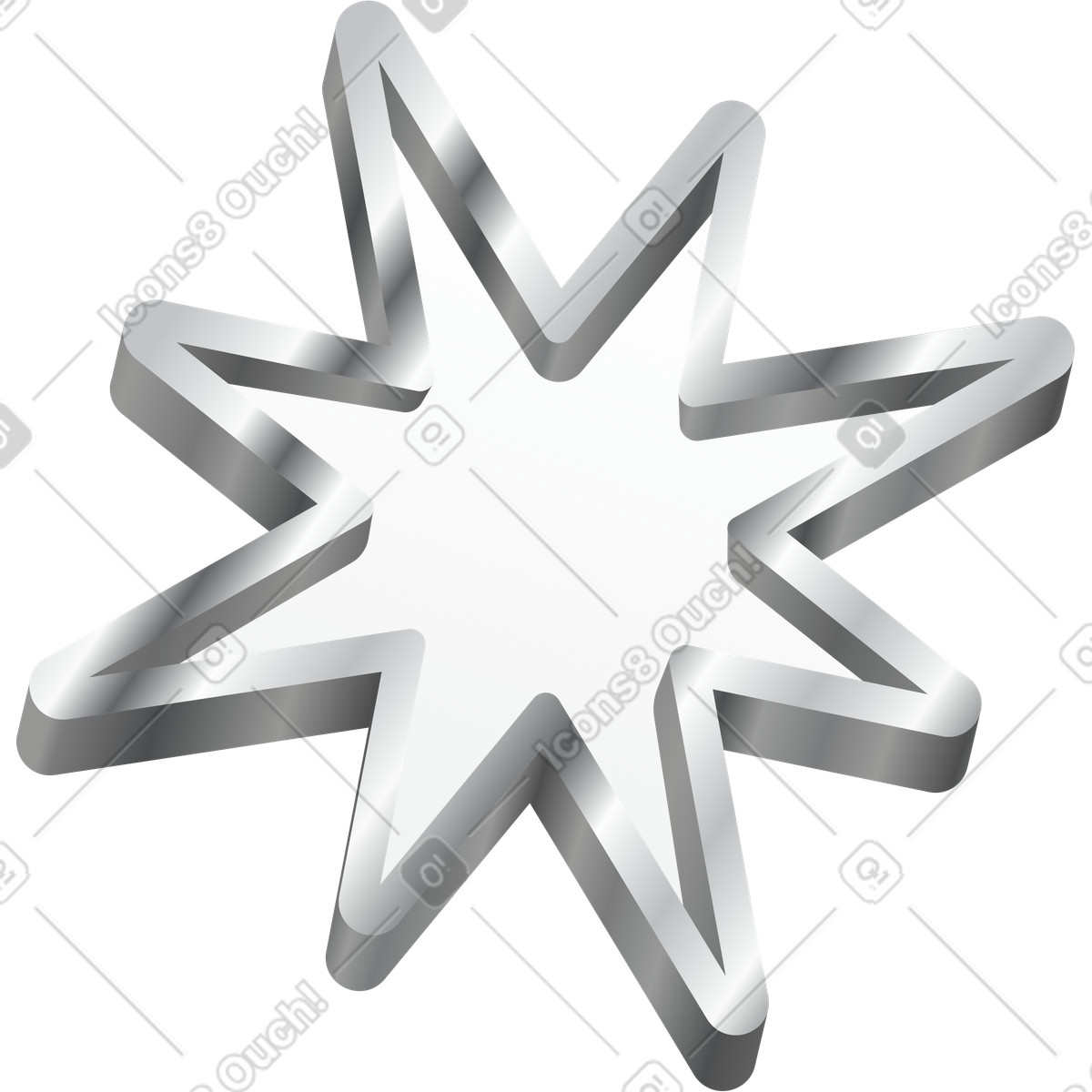 Christmas star illustration in Token style download in PNG, SVG