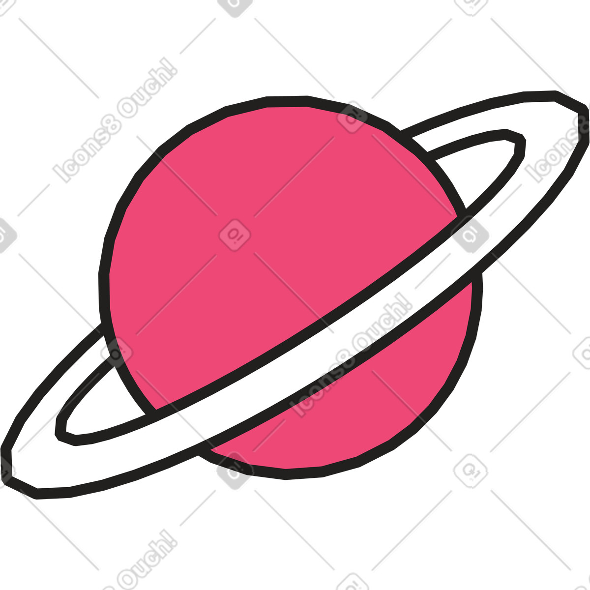 Illustration Saturne dans le style Dazzle Line à télécharger aux formats PNG, SVG