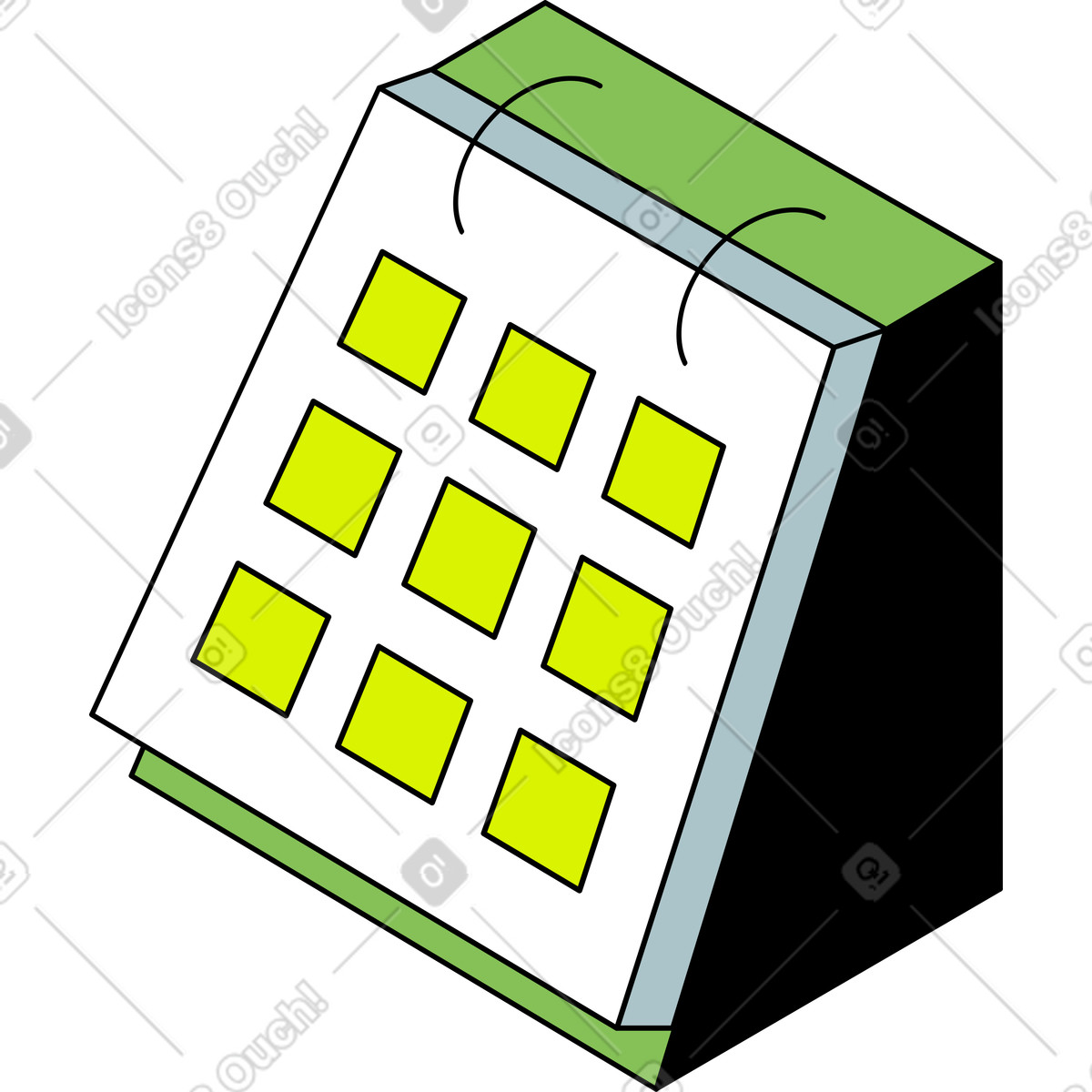 Isometric 스타일의 달력 일러스트레이션 PNG, SVG 다운로드