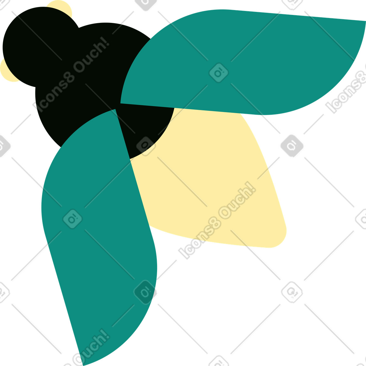 Detailed honey bee illustration clipart highlighting wings and striped body