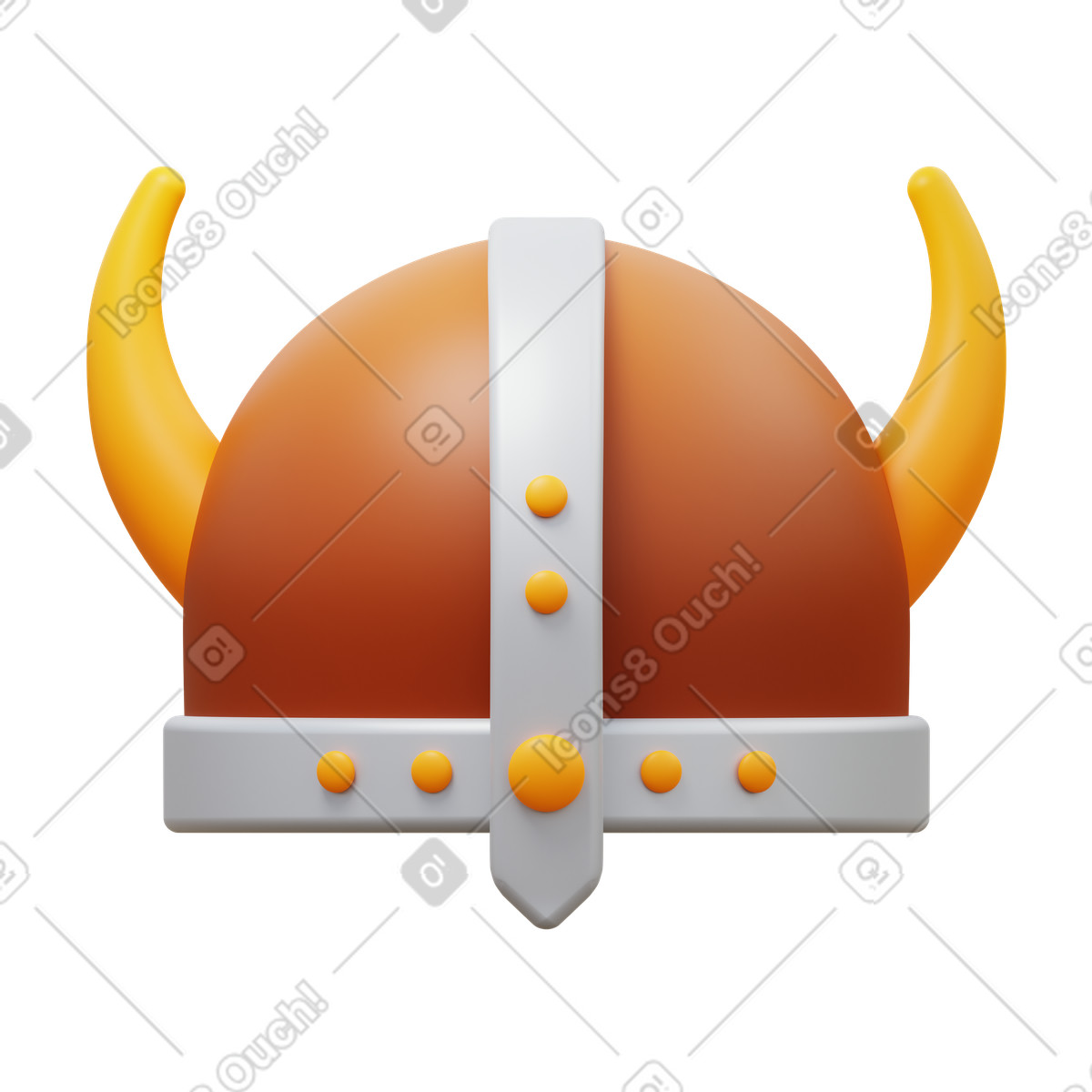 Viking helmet illustration in 3D Fluency style download in PNG, SVG