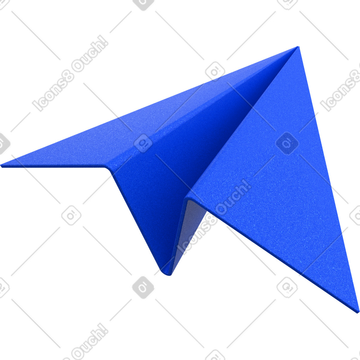 Illustration Avion en papier bleu 3d, envoi de messages instantanés dans le style 3D Enterprise à télécharger aux formats PNG, SVG