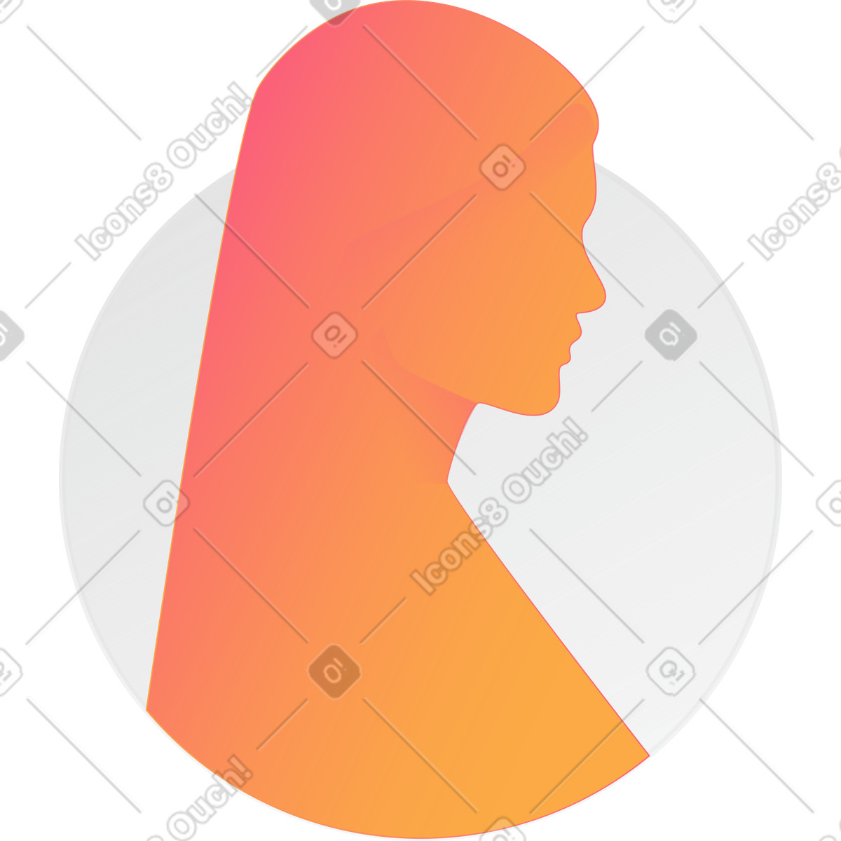 Ilustración Silueta de mujer roja en estilo Morphis a descargar en PNG y SVG