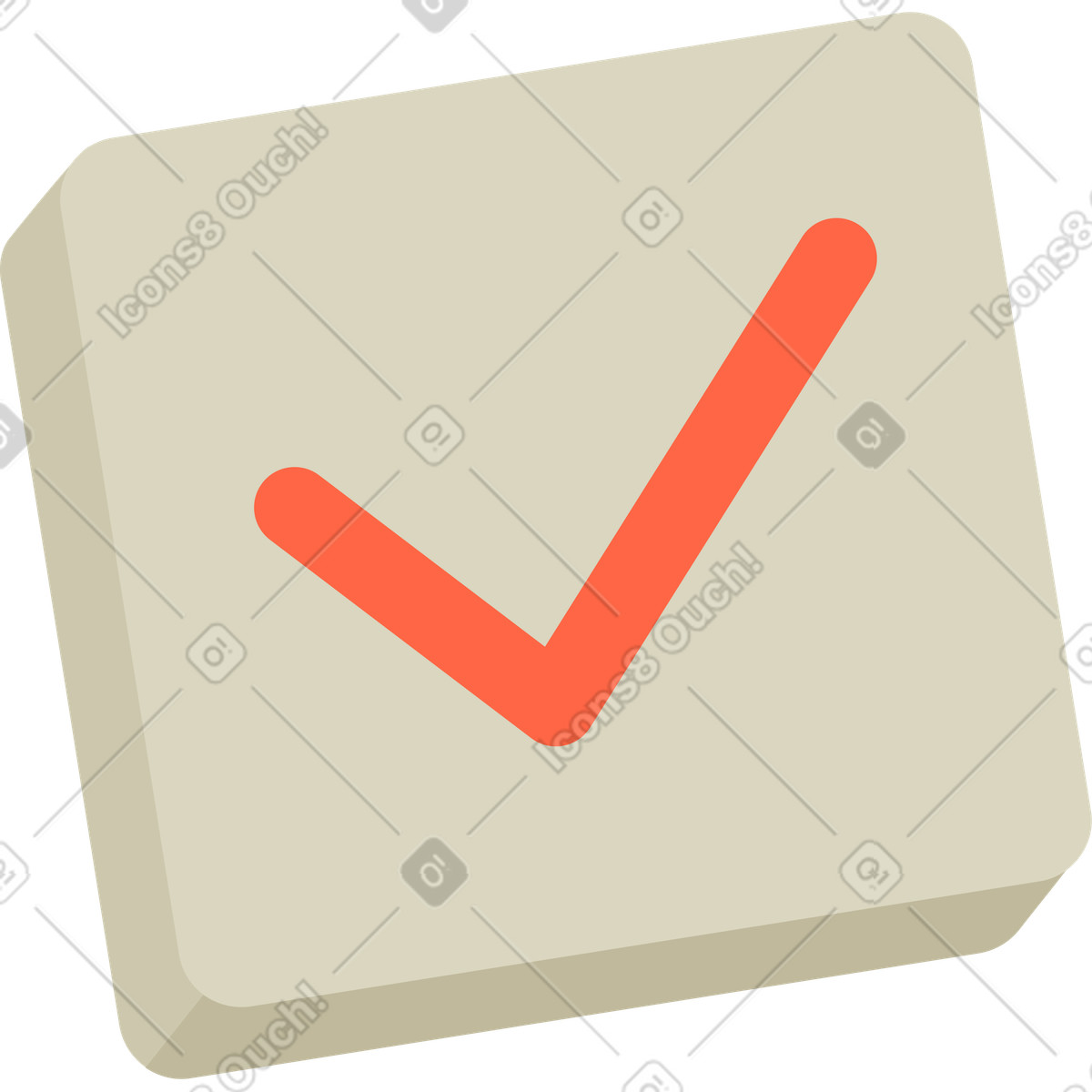 Check mark button illustration in Social style download in PNG, SVG