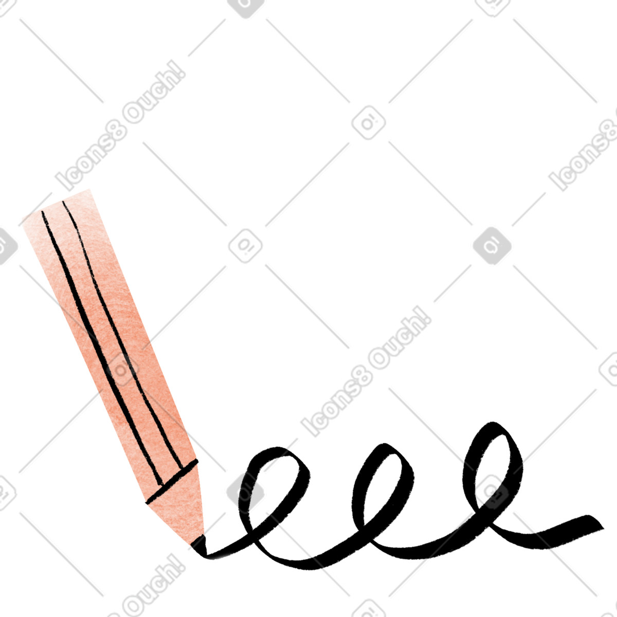 Ilustración animada Lápiz simple con línea, nota manuscrita o firma en estilo Hand-drawn animation a descargar en GIF, Lottie (JSON), AE