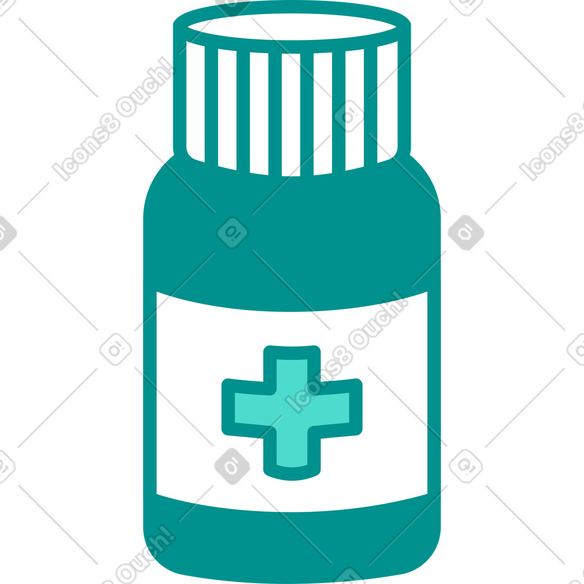 Medicine bottle illustration in Natty style download in PNG, SVG