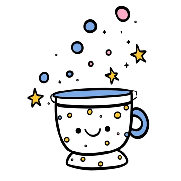 A potty that is white with a shiny surface, covered in sparkling magical stars. Floating bubbles of various sizes surround it, reflecting light and creating a whimsical atmosphere. The stars are in different colors, including pink, blue, and yellow, adding a touch of enchantment to the scene. The potty has a cute design, with rounded edges and a friendly appearance, making it look inviting.