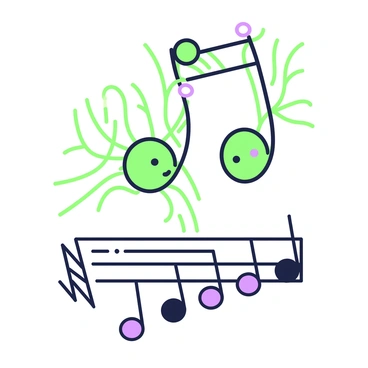 Neurons forming the shape of a musical note and staff