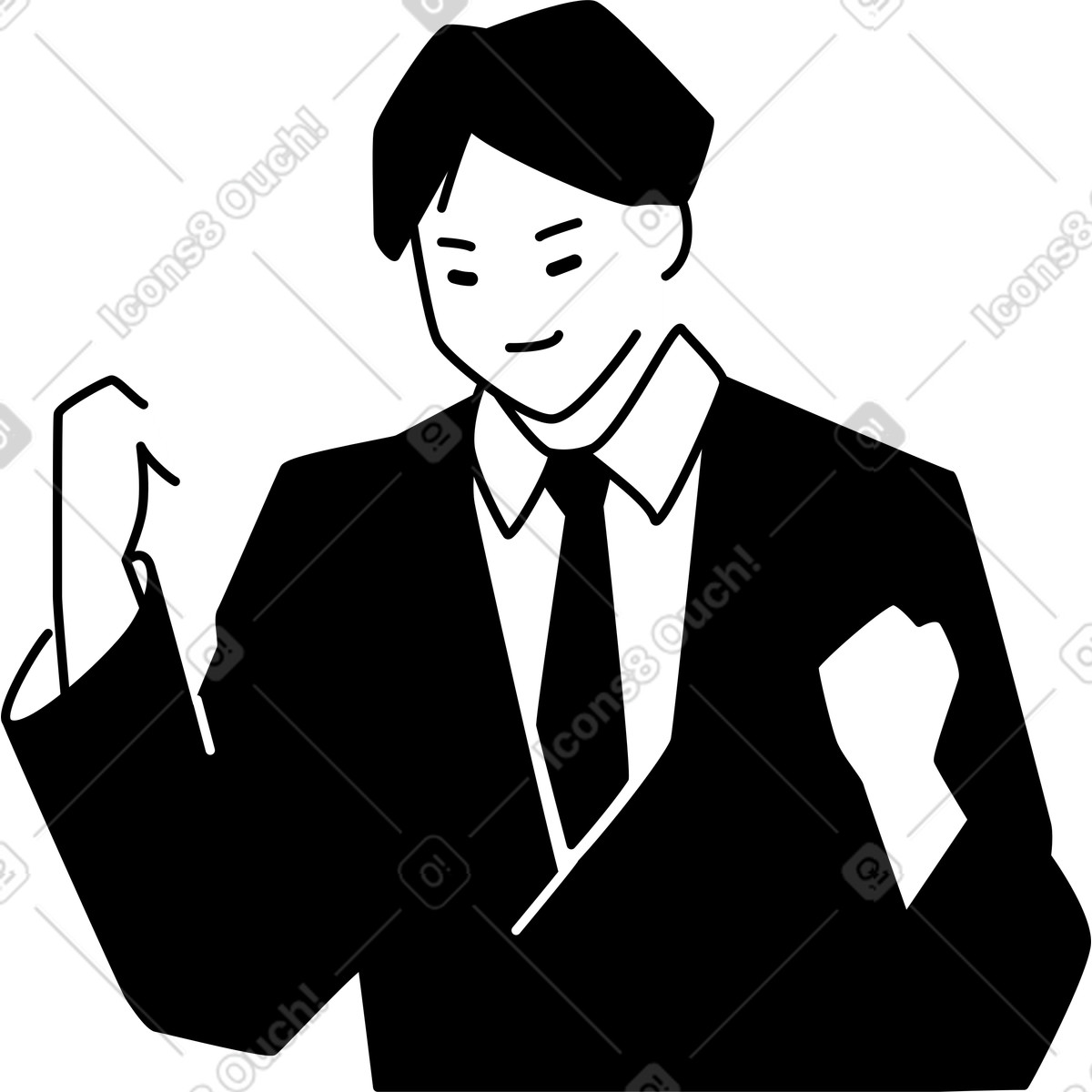 Illustration Homme montrant un geste oui dans le style Weekday à télécharger aux formats PNG, SVG