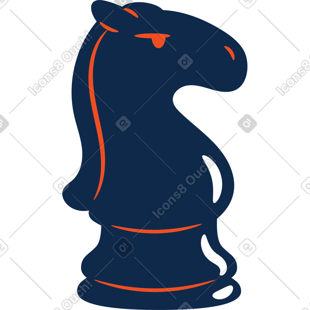 下载 Flame 风格的 国际象棋黑骑士 插画，支持 PNG、SVG 格式