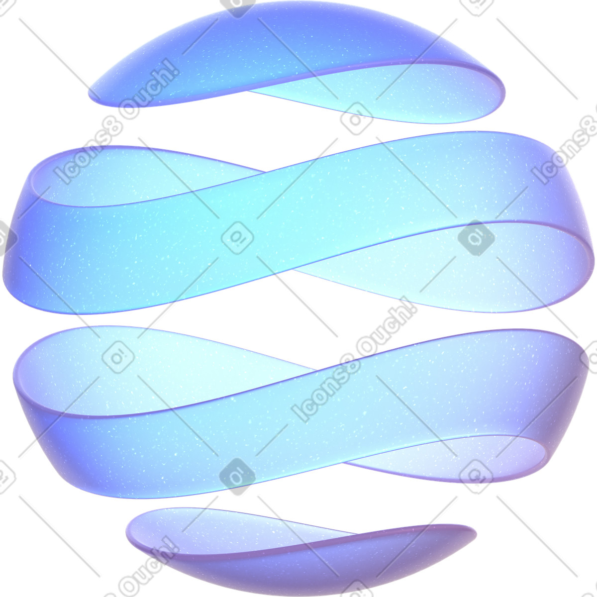 Forma astratta di nastro sferico illustrazione in stile 3D Glassy scarica in PNG, SVG