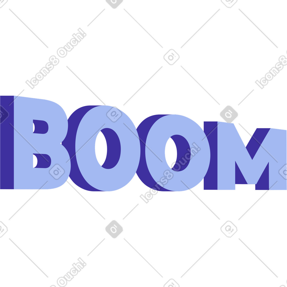 Lettering boom text-Illustration im Levels-Stil als Download in PNG, SVG