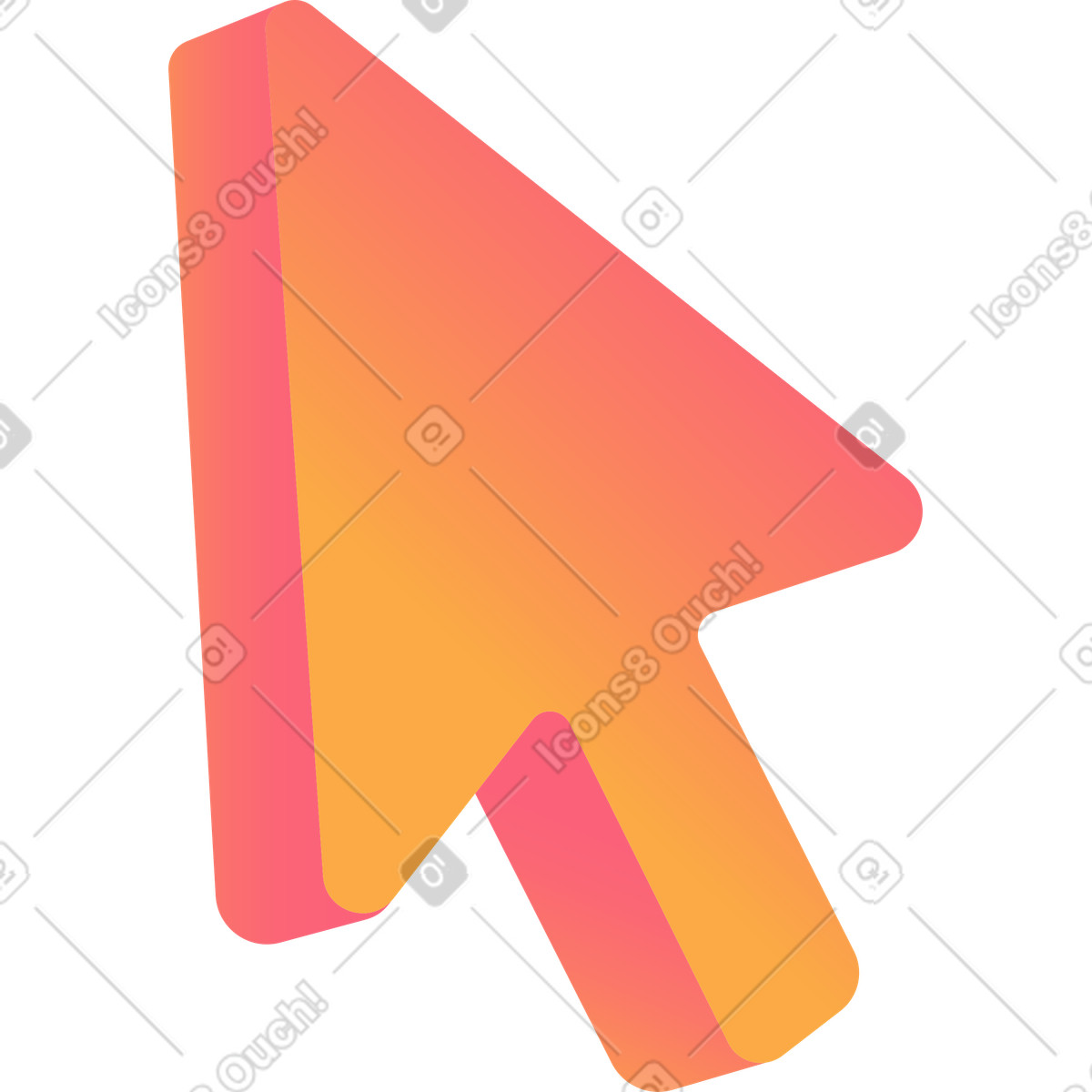 Orange pfeil-Illustration im Morphis-Stil als Download in PNG, SVG