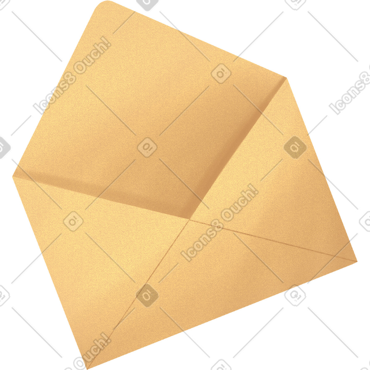 Opened beige envelope illustration in Floral style download in PNG, SVG