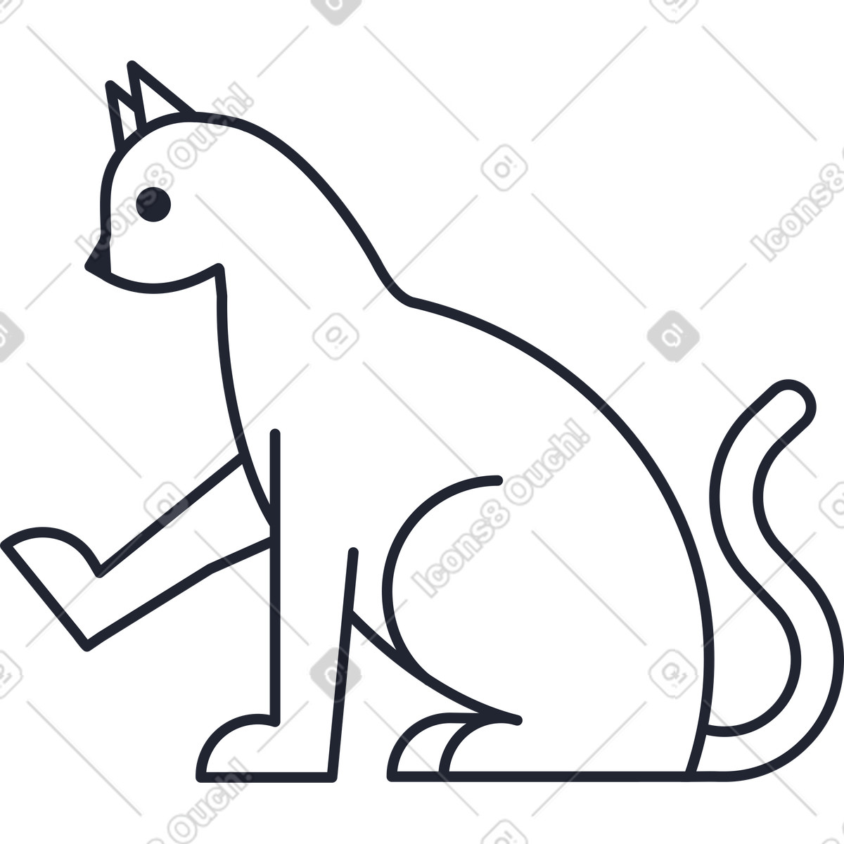 Gatto che si tocca illustrazione in stile Pablita scarica in PNG, SVG